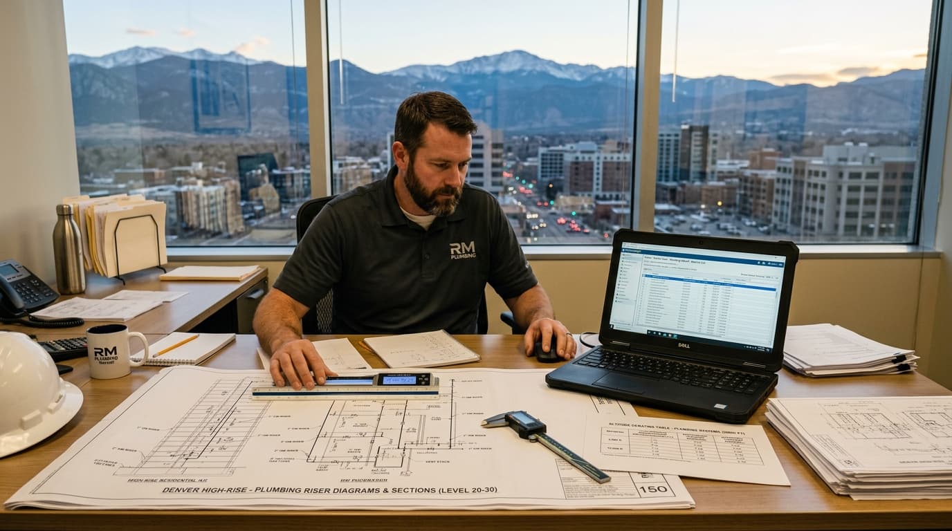 Illustrative plumbing estimating workflow for Colorado