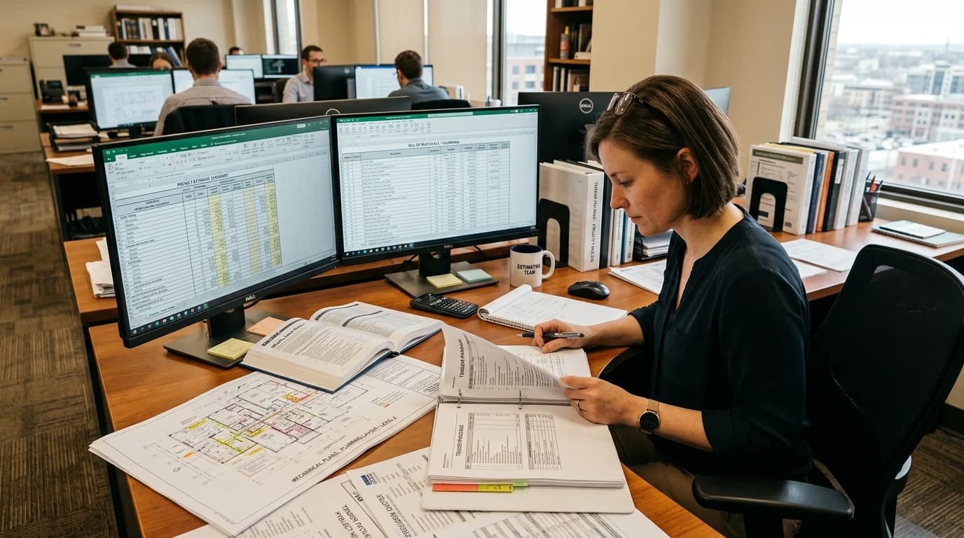 Illustrative plumbing estimating workflow for Indiana