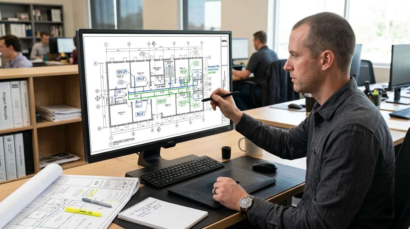 Illustrative plumbing estimating workflow for South Carolina