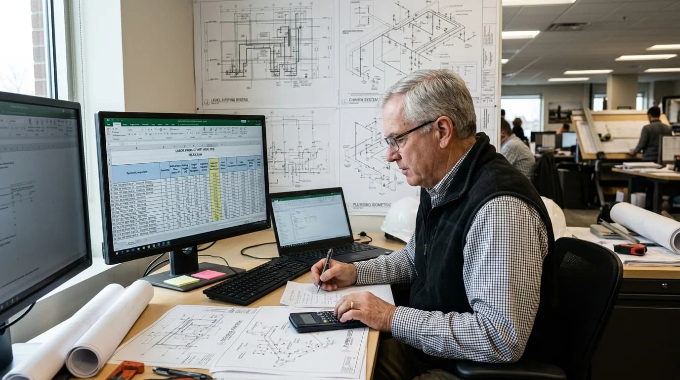 Illustrative plumbing estimating workflow for Utah